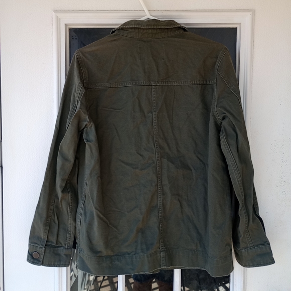 Who What Wear Olive Green Flower & Bird Embroidered Utility Jacket size M Floral - Picture 3 of 11